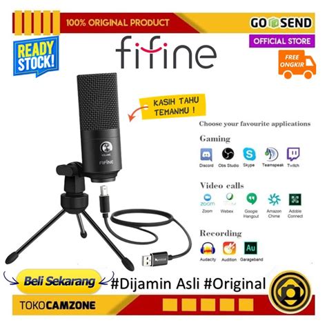 Jual FIFINE K669B USB Microphone With Volume Dial For Streaming Vocal