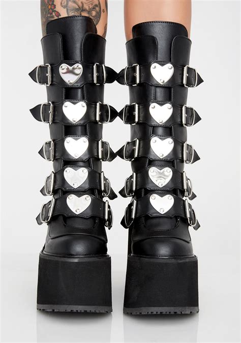 Demonia Lovesick Trinity Boots Dolls Kill