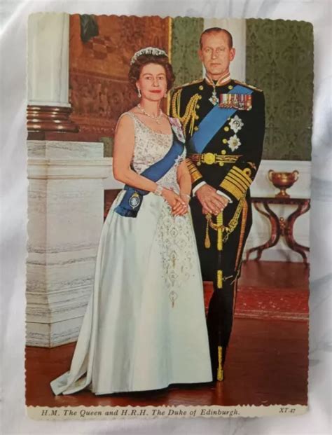 POSTCARD HM QUEEN ELIZABETH II HRH DUKE OF EDINBURGH By Anthony