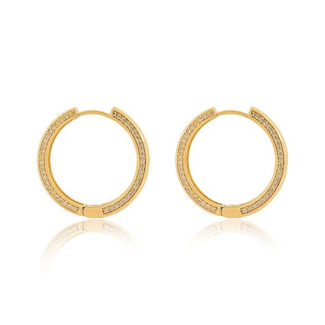 BRINCO SEMIJOIA ARGOLA ZIRCONIA DOURADO Dourado