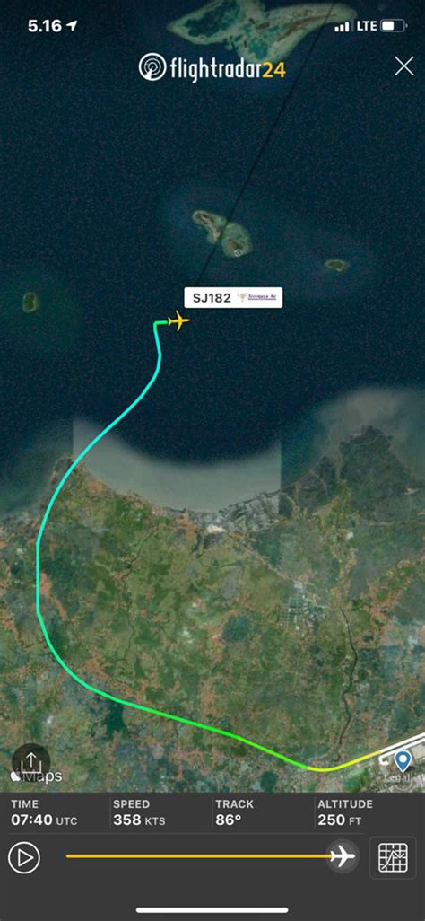 Vol SJ182 Flight Radar Médias AeroWeb fr net