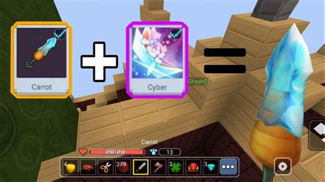 New Carrot Sword Cyber Sword Effect In Bedwars Blockman Go Youtube