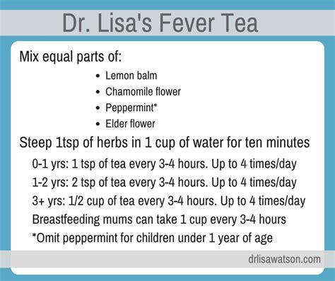 Tea For Fever In Children Dr Lisa Watson