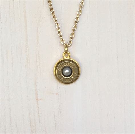 Gold Single 45 Caliber Bullet Necklace - Smok'n Hot Brass