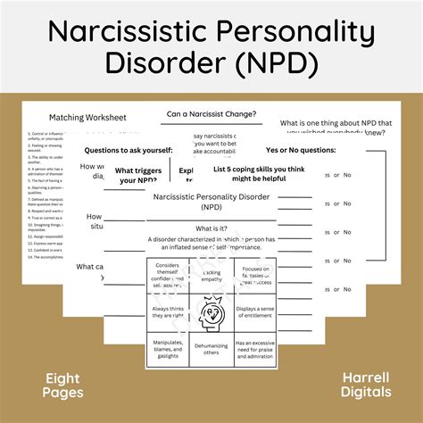 Narcissistic Personality Disorder Worksheet NPD Mental Health