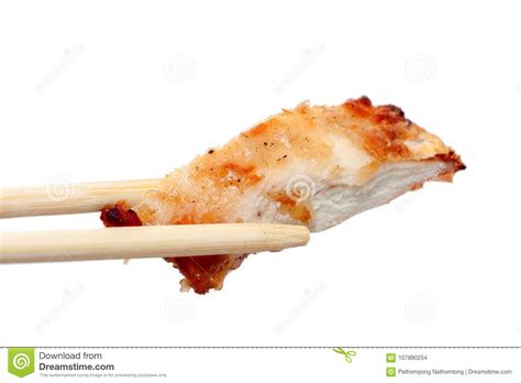 Chopstick And Chicken Breast With Sauce Stock Photo Image Of Chinese