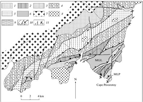 Geological Scheme Of Cape Povorotny After The Data Of G E Bondarenko