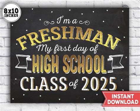 1st Day Of High School Sign 2023 First Day Of Freshman Year Class Of