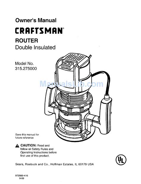 Craftsman 315275 Owners Manual Pdf Download Manualslib