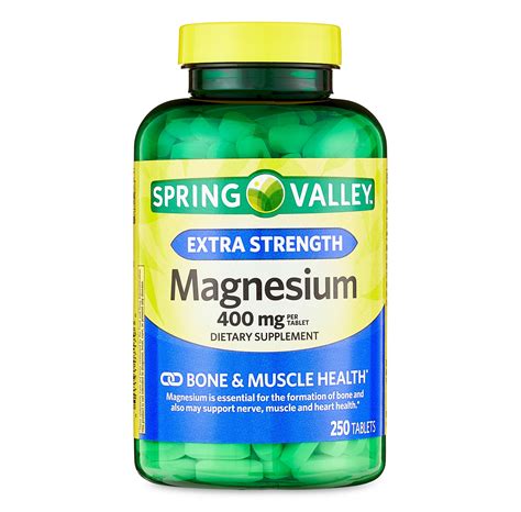 Spring Valley Magnesium Bone & Muscle Health Dietary Supplement Tablets ...