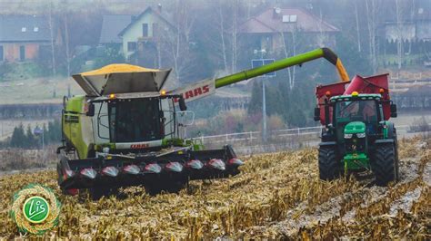 Ostatnie żniwa kukurydziane 2020 w GR Lis Claas Lexion 770 2x John