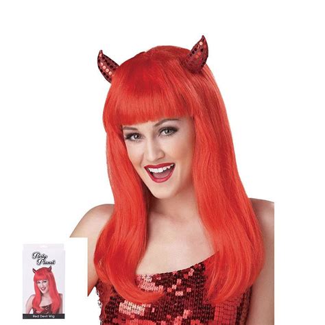 Adult Red Devil Wig With Devil Horns Everything Party