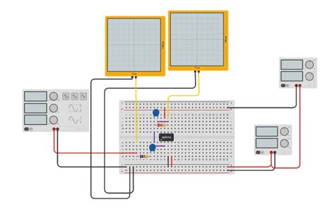 Circuit Design Filtro Pasa Banda Activo Tinkercad