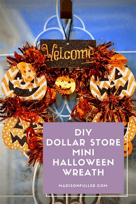 Diy Dollar Store Mini Halloween Wreath Growing Up Madison