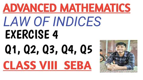 Adv Maths Class 8 Law Of Indices Exercise 4 A Simplify