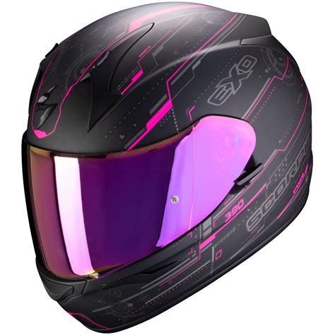 Casque Moto Integral EXO 390 BEAT Casques SCORPION NOIR MAT ROSE