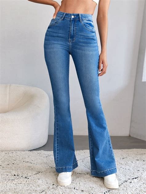 Shein Tall High Waist Flare Leg Jeans Shein Usa