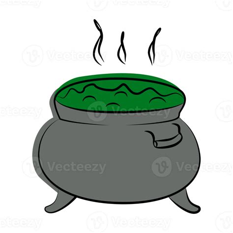 Halloween Witches Cauldron With A Potion Isolated Icon Of Magical And