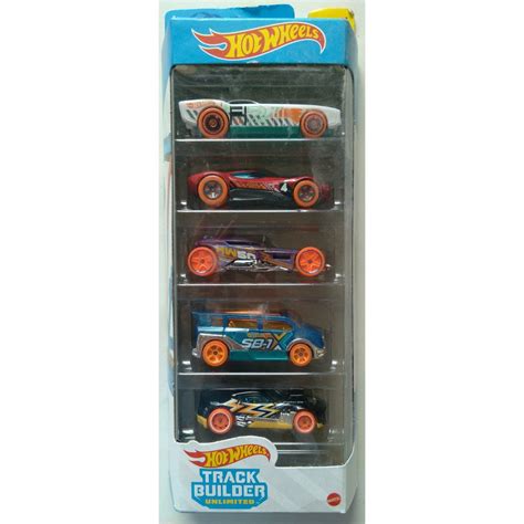 Kit 5 Carrinhos Hot Wheels TRACK BUILDER COVERTTE ACTION HW GLOW WHEELS HW DESIGN LAB