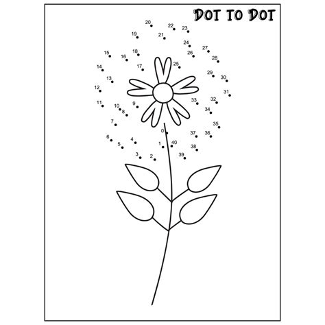 Flower Connect The Dots Dot To Dot Activities 11724479 Vector Art At Vecteezy