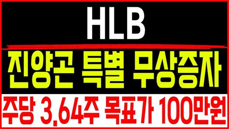 주식투자 Hlb 진양곤 특별 무상증자 Hlb Hlb주가 Hlb주가전망 Hlb목표가 Hlb제약주가 항서제약 리보세라닙