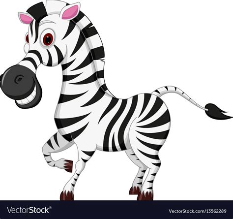 Happy Zebra Cartoon Royalty Free Vector Image Vectorstock