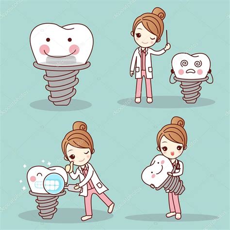 Woman Dentist With Tooth Implant Stock Vector Etoileark 141781802