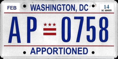 District Of Columbia Apportioned License Plates Moini Net