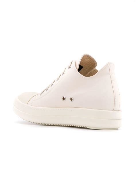 Rick Owens Drkshdw Leather Low Top Trainers in White for Men - Lyst