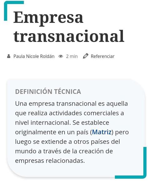 Que Son Las Empresas Transnacionales Brainly Lat