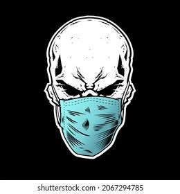 Skull Medical Mask Vector Image Stock Vector Royalty Free