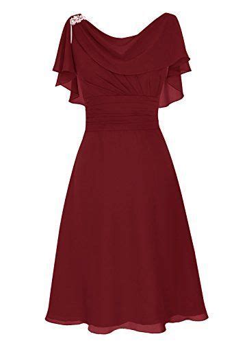 Burgundy Prom Dress Short Sleeve Prom Dress Chiffon Prom Dress Fashion