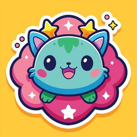 cute trending and aesthetic sticker illustration 45342504 Vector Art at ...