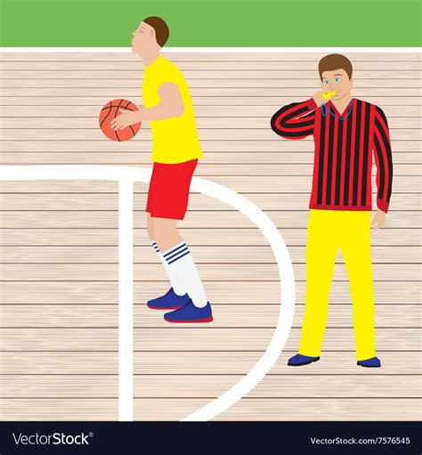 Basketball Player And Referee Royalty Free Vector Image