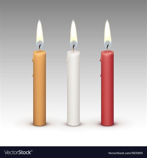 Candles Flame Fire Light Isolated On Background Vector Image