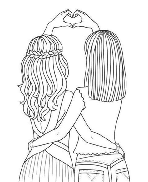 Free Easy To Print Best Friend Coloring Pages Drawings Of Friends