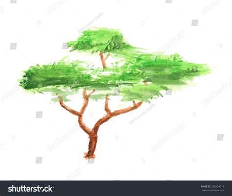 Watercolor Tree Isolated On White Background Stock Vector (Royalty Free ...