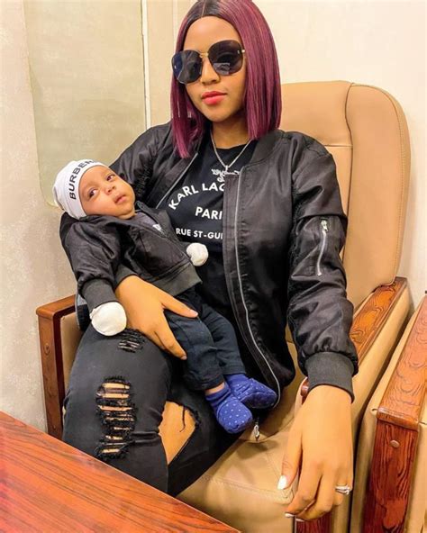 Regina Daniels twins with her cute son, Prince Munir in matching outfits