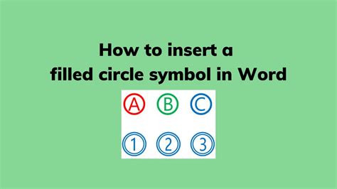 How To Insert A Filled Circle Symbol In Word Youtube