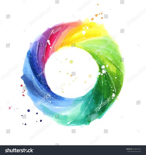 Abstract Color Wheel Watercolor Painting Stock Illustration 623916164 ...