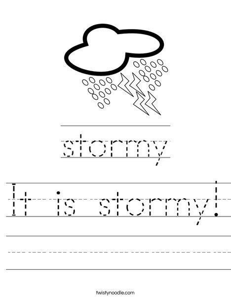 It Is Stormy Worksheet Twisty Noodle