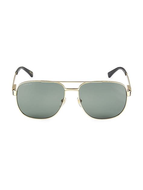 Gucci Politician Mm Navigator Sunglasses Gold Editorialist