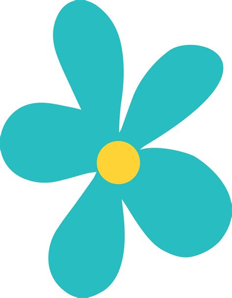 Turquoise Flower Vector Illustration In The Doodle Style 2653155