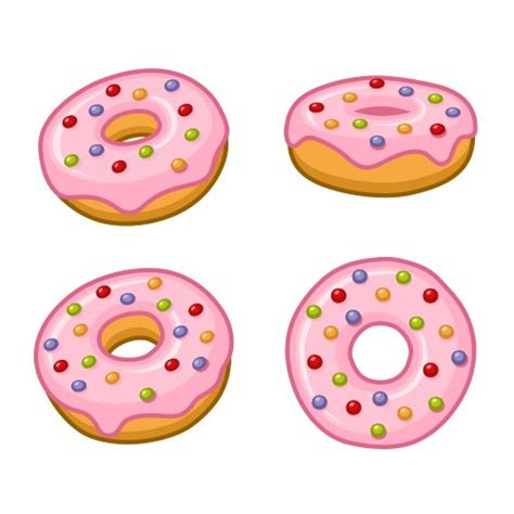 Set Of Cartoon Donuts Royalty Free Vector Image