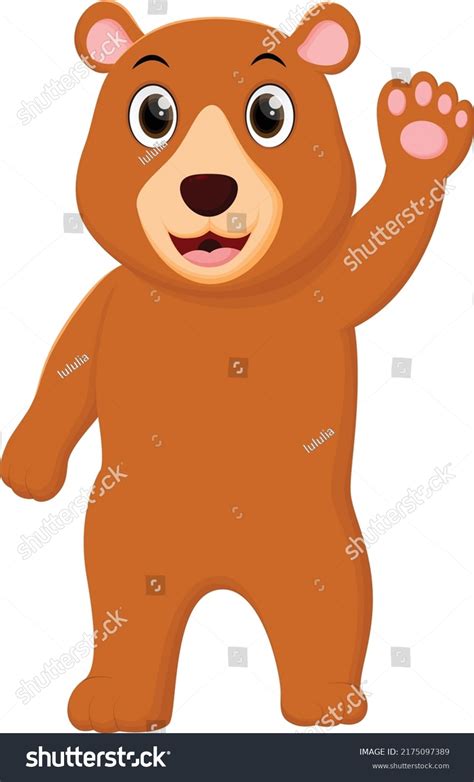 Cute Brown Bear Cartoon Isolated On Stock Vector Royalty Free