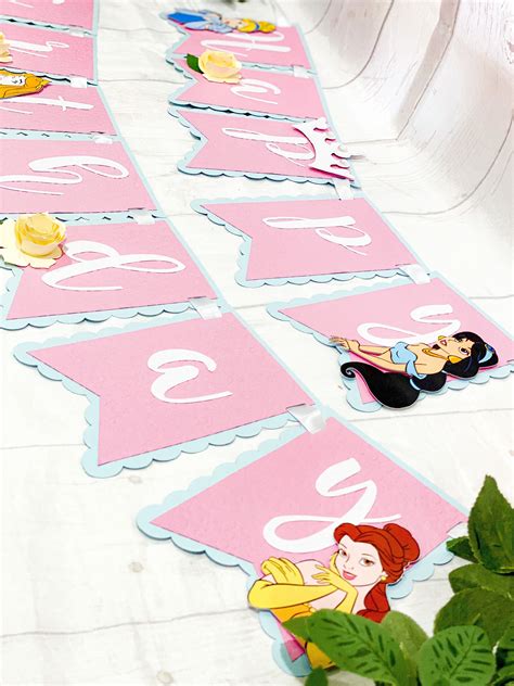 Happy Birthday Banner Disney Princesses Theme Party - Etsy