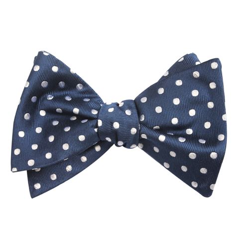 Royal Navy Blue Polka Dots Self Tie Bow Tie Untied Bow Ties Bowties Bowtie Shop Australia Otaa