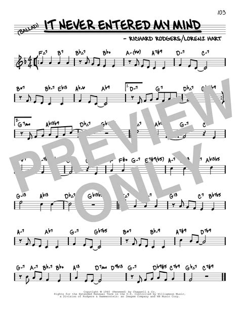 It Never Entered My Mind Arr David Hazeltine Sheet Music By Rodgers