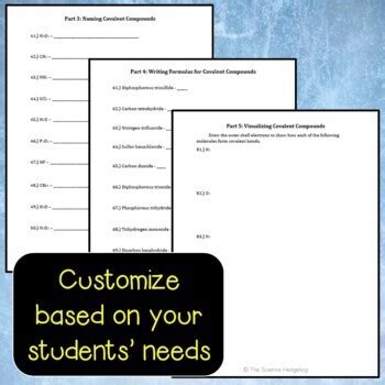 Covalent Bonding Test Questions By The Science Hedgehog Tpt