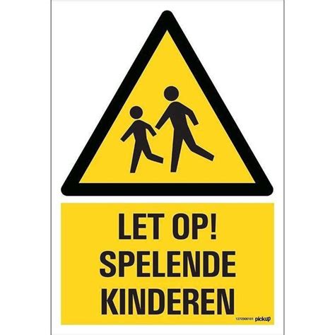 Bord X Mm Let Op Spelende Kinderen Pickup Stickers Bo Bouwhof